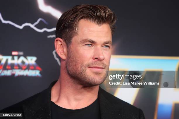 Chris Hemsworth attends the Sydney premiere of Thor: Love And Thunder at Hoyts Entertainment Quarter on June 27, 2022 in Sydney, Australia.