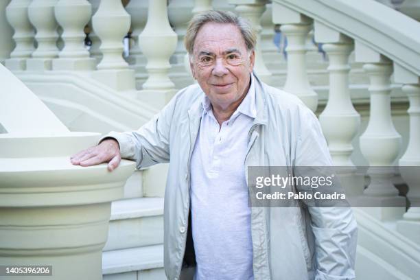 Sir Andrew Lloyd Webber attends a photocall at the Mandarin Oriental Ritz hotel on June 27, 2022 in Madrid, Spain.