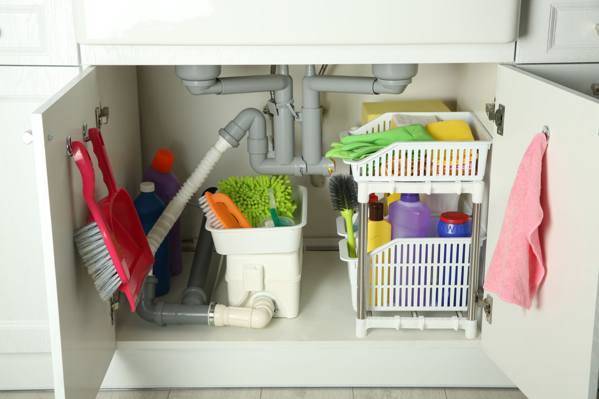 organized cleaning supplies