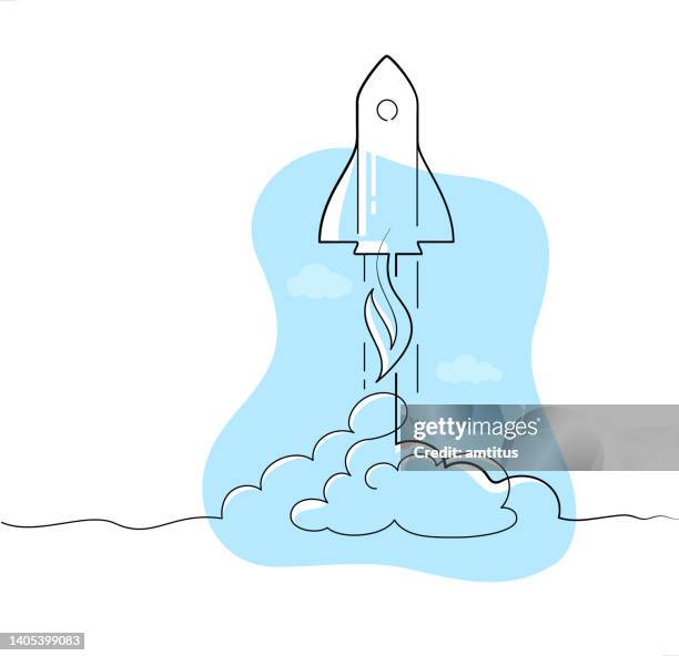 rocket launch - first space shuttle launch stock illustrations