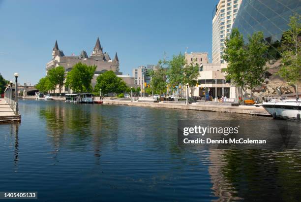 skyline and boats on the rideau canal , ottawa, ontario, canada - ottawa people stock pictures, royalty-free photos & images