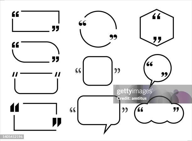 illustrazioni stock, clip art, cartoni animati e icone di tendenza di quote bolle - citazione