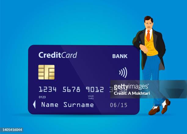 mann mit kreditkarte - homme stock-grafiken, -clipart, -cartoons und -symbole