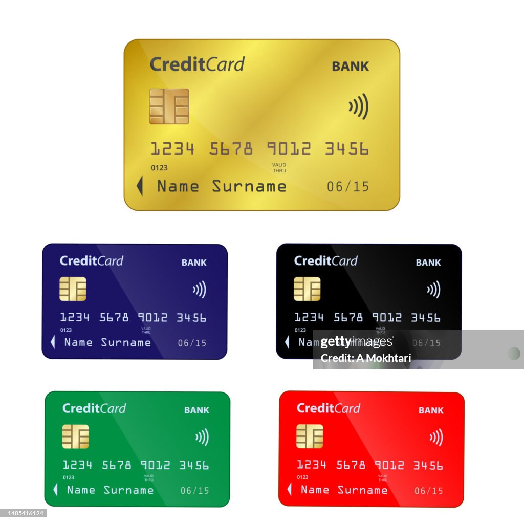 Colorcore Credit Card Examples Credit Card In Different Colors High-Res Vector Graphic - Getty Images