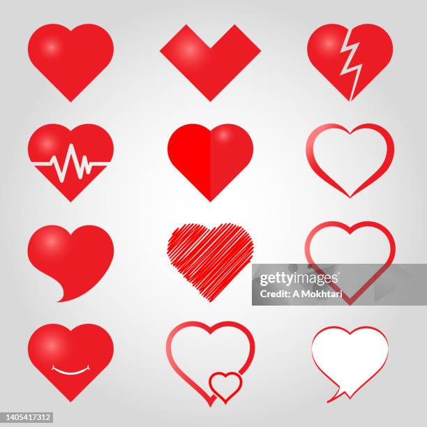 heart icons set. - drug bust stock illustrations