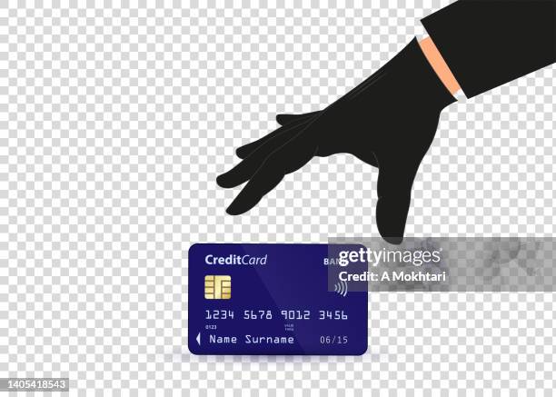 illustrazioni stock, clip art, cartoni animati e icone di tendenza di la carta di credito ruba, su uno sfondo trasparente. - furto