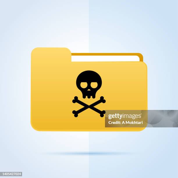 file with skull - anti virus stock illustrations