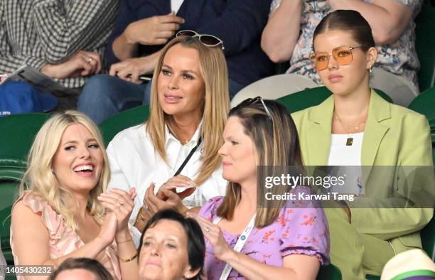 Mollie King , Amanda Holden and her daughter Lexi Hughes as they attend Day One of Wimbledon 2022 at the All England Lawn Tennis and Croquet Club on...