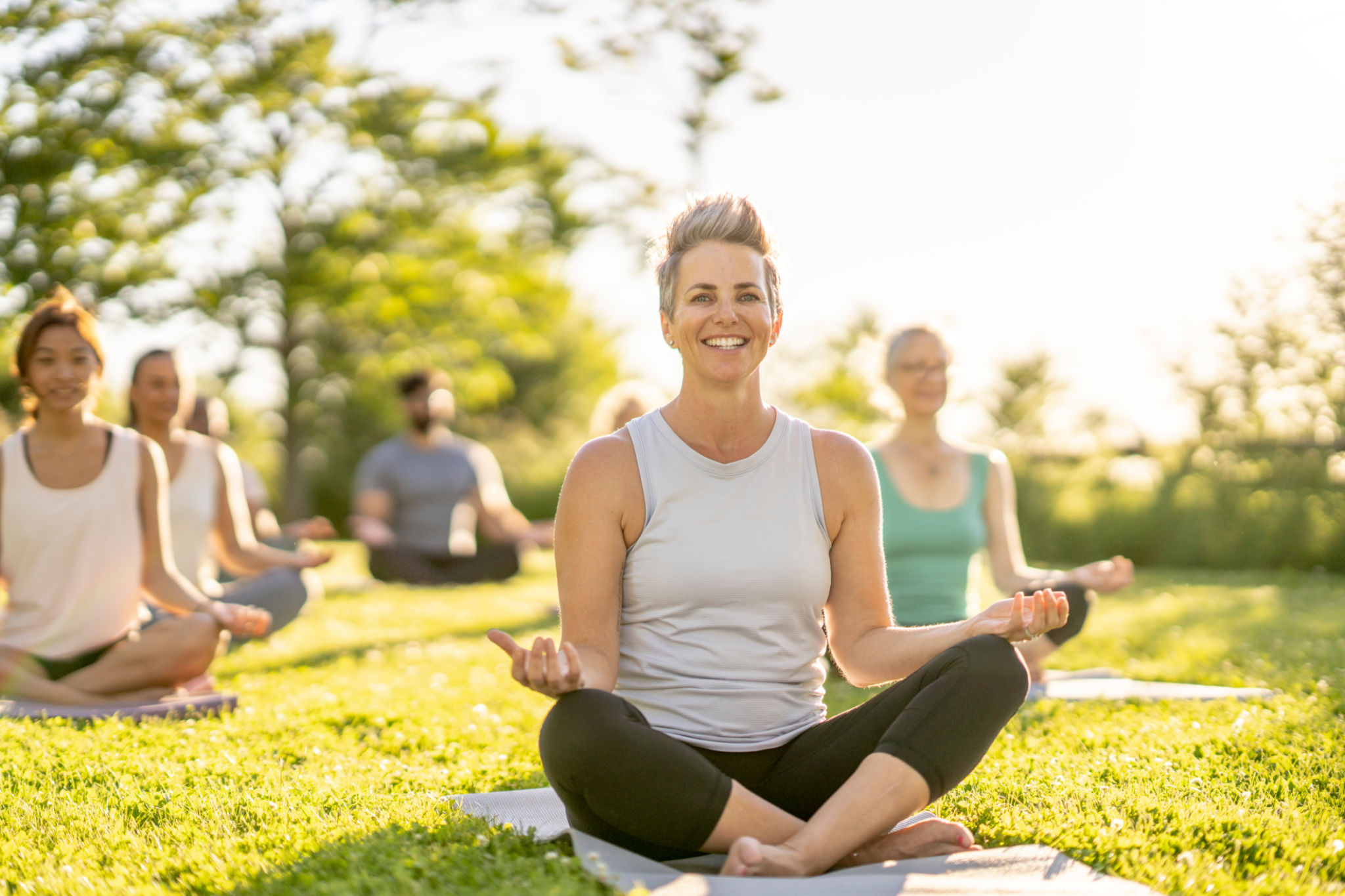 happy yoga group