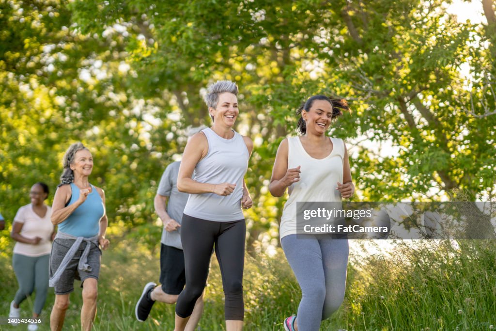 Adult Running Group Outdoors