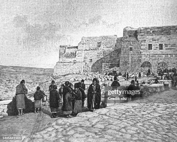 bethlehem - palestinian territories stock illustrations