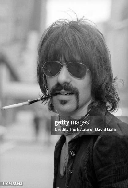 American musician, Peter Wolf, vocalist of the American rock band J. Geils Band, poses for a portrait circa 1974 in New York, New York.