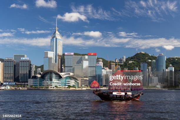 香港が英国から中国に引き渡されてから25周年 - hong kong convention and exhibition center ストックフォトと画像