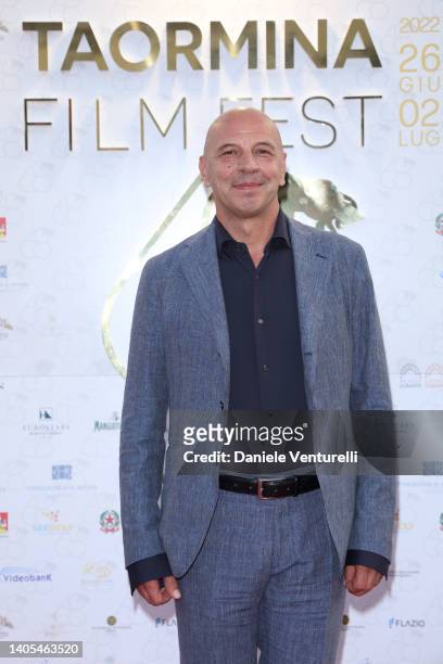Aldo Baglio attends the red carpet at the Taormina Film Fest 2022 on June 27, 2022 in Taormina, Italy.