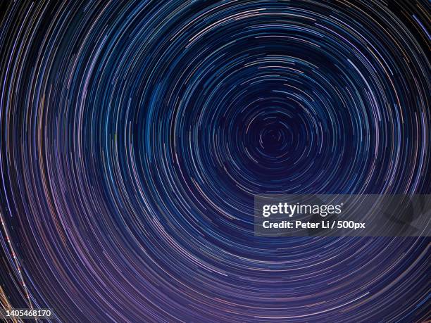 full frame shot of star trails at night - long exposure stars stock pictures, royalty-free photos & images