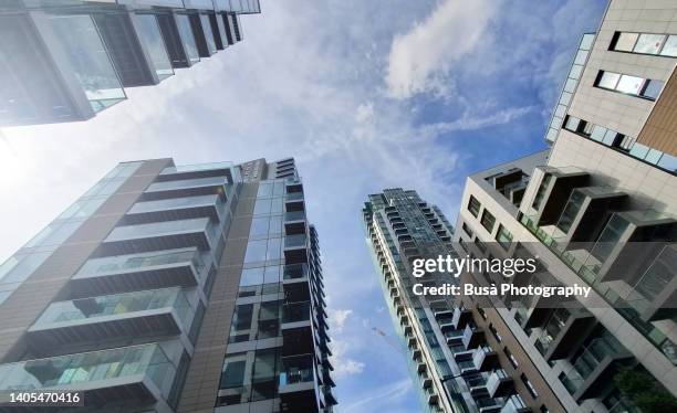 new residential housing towers in woodberry down, london, england - affordable housing stock pictures, royalty-free photos & images