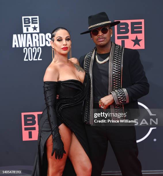Ne-Yo and Crystal Smith attend the 2022 BET Awards at Microsoft Theater on June 26, 2022 in Los Angeles, California.