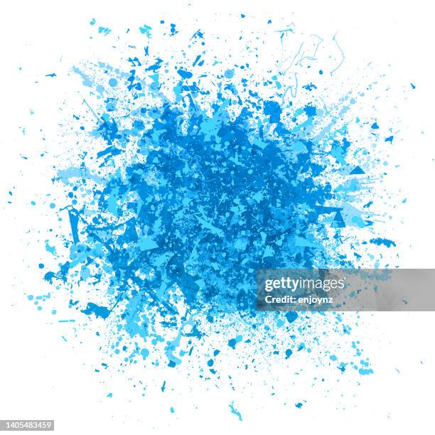 blue confetti paint splash - paint explosion stock illustrations