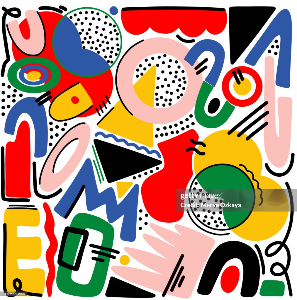 Pattern with colorful geometric shapes