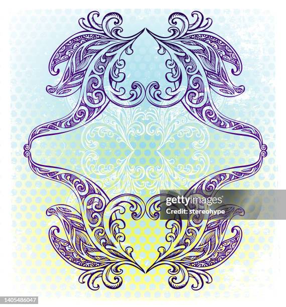 in liebe vereint - herz ornament stock-grafiken, -clipart, -cartoons und -symbole