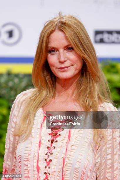 Esther Schweins arrives for the 72nd Lola - German Film Award at Palais am Funkturm on June 24, 2022 in Berlin, Germany.