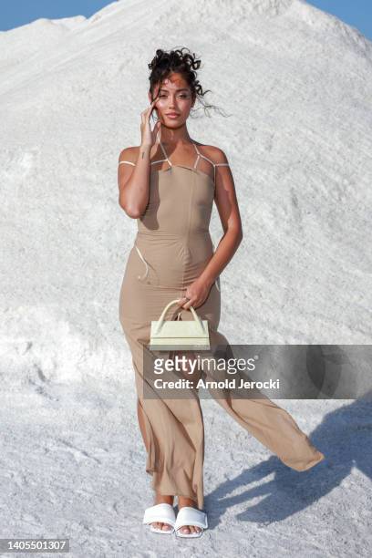Cindy Kimberly attends the "Le Papier " Jacquemus' Fashion Show on June 27, 2022 in Arles, France.