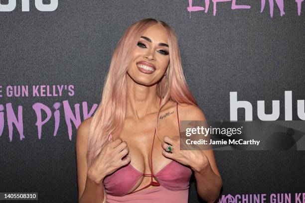 Megan Fox attends "Machine Gun Kelly's Life In Pink" premiere at on June 27, 2022 in New York City.