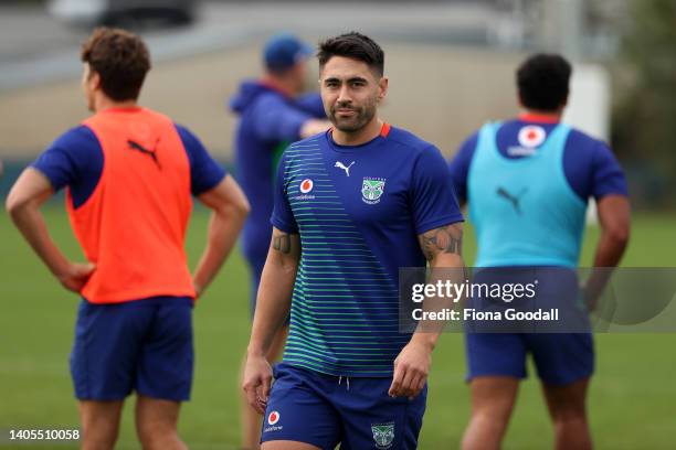 New Zealand Warriors player Shaun Johnson at training as the team returns home to Mt Smart Stadium to play the remaining home matches of the NRL 2022...