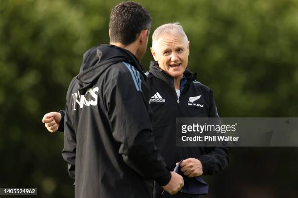 Assistant coach Joe Schmidt during a New Zealand All Blacks Training Session at Grammar TEC Rugby Club on June 28, 2022 in Auckland, New Zealand.