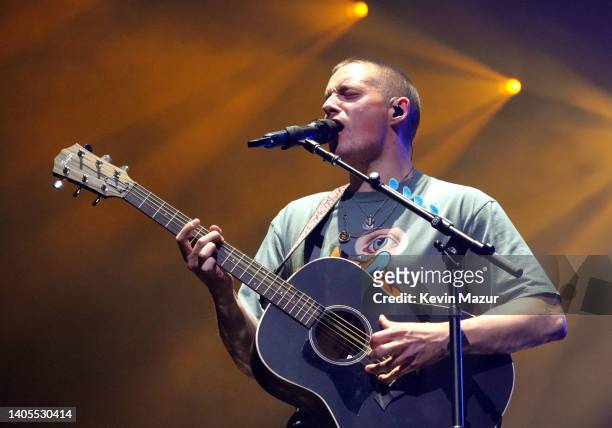 Dermot Kennedy performs onstage during the opening night of Shawn Mendes Wonder: The World Tour at Moda Center on June 27, 2022 in Portland, Oregon.