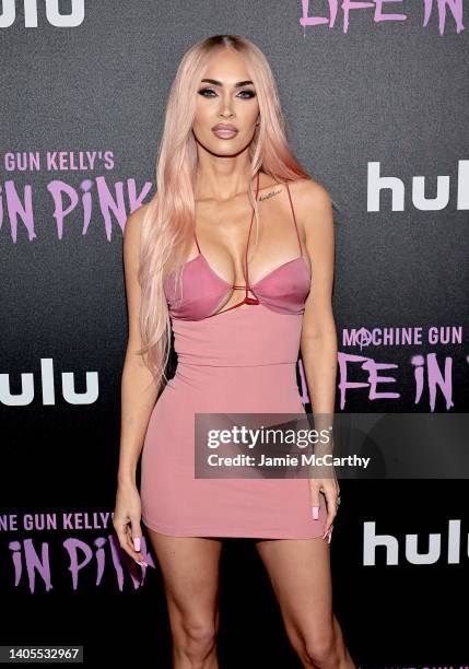 Megan Fox attends "Machine Gun Kelly's Life In Pink" premiere on June 27, 2022 in New York City.