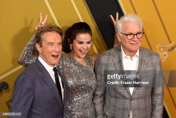 Martin Short, Selena Gomez, Steve Martin attend Los Angeles Premiere of "Only Murders In The Building" Season 2 at DGA Theater Complex on June 27,...