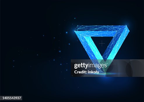 Infinity Triangle Cartoon Futuristic Impossible Triangle Infinity Concept In Glowing Low ...