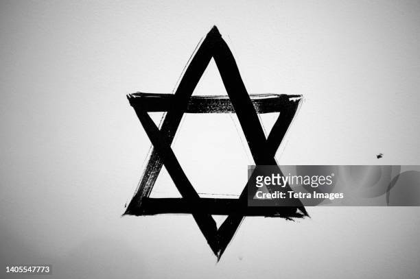star of david painted on wall - star of david stock pictures, royalty-free photos & images