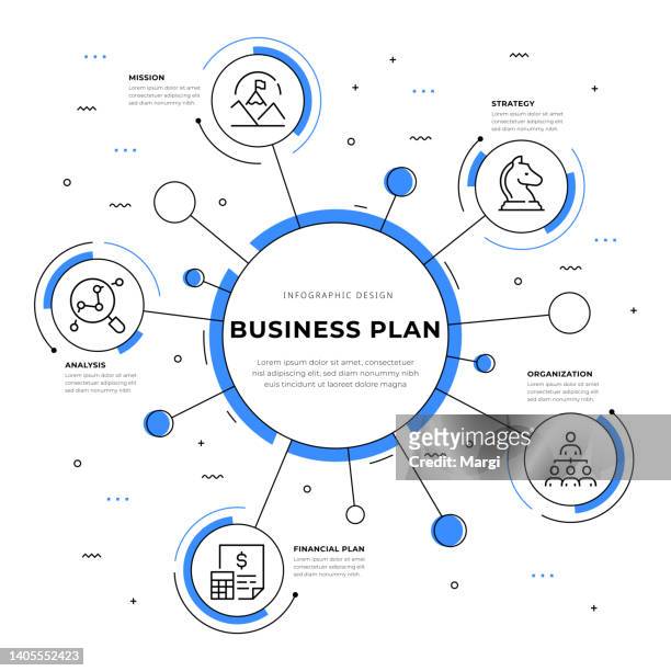 business plan infographic design - organisation chart stock illustrations
