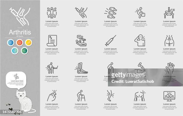 arthritis line icons inhalt infografik - legs apart stock-grafiken, -clipart, -cartoons und -symbole