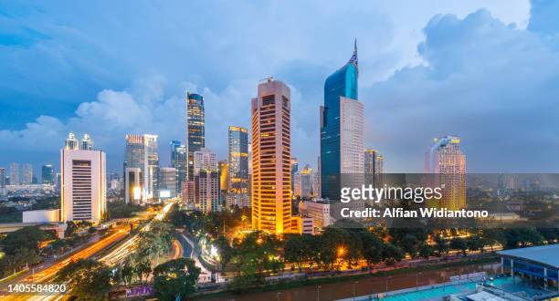 jakarta cityscape - jakarta stock pictures, royalty-free photos & images