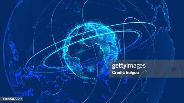 particle earth model effect map - planetary science stock pictures, royalty-free photos & images