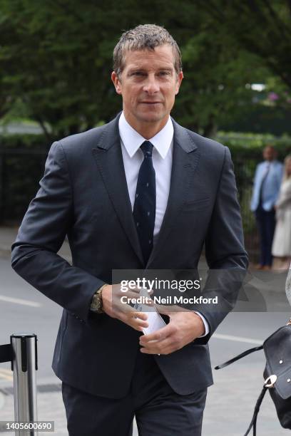 Bear Grylls arrives at All England Lawn Tennis and Croquet Club on June 28, 2022 in London, England.