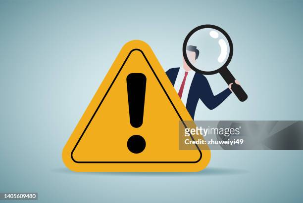 alert, security technology research, find bug - scrutiny stock illustrations