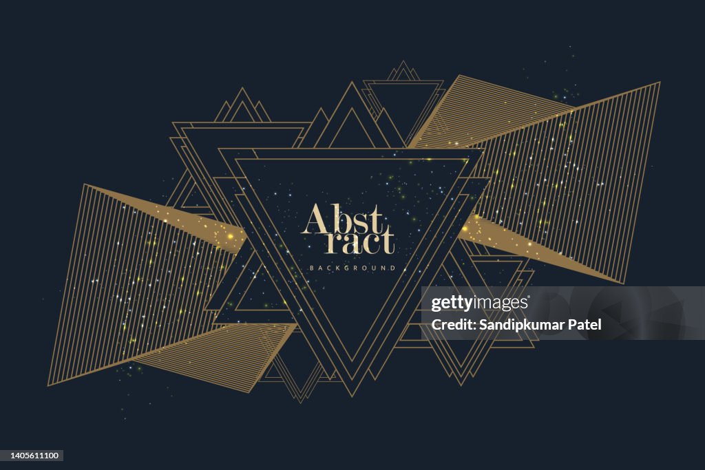 Triangle Abstract Background Gold Abstract Gold And Dark Blue Triangle Background High-Res Vector Graphic ...