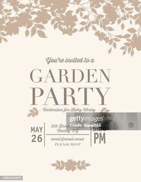 wild roses party einladungsvorlage - hochzeitseinladung stock-grafiken, -clipart, -cartoons und -symbole