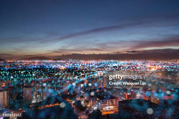 city network big data concept - 6g network stock pictures, royalty-free photos & images