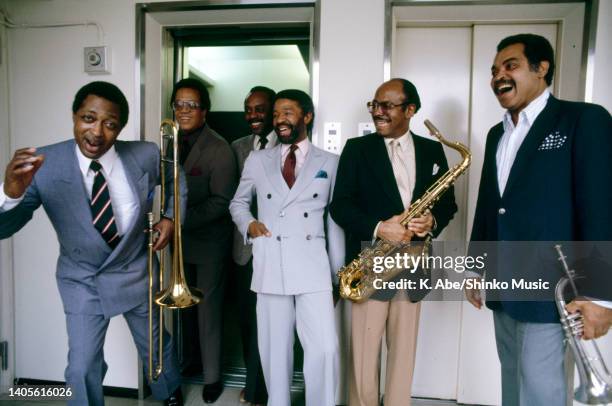 Curtis Fuller, Cedar Walton, Billy Higgins, Buster Williams, Benny Golson, Art Farmer, Sony Studio , Roppongi, Tokyo, Japan, 24 April 1982.