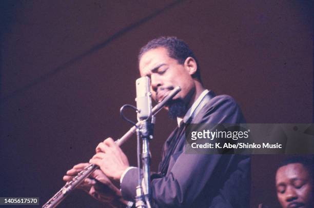 Eric Dolphy plays the flute with Wes Montgomery, New York, United States, 1963.