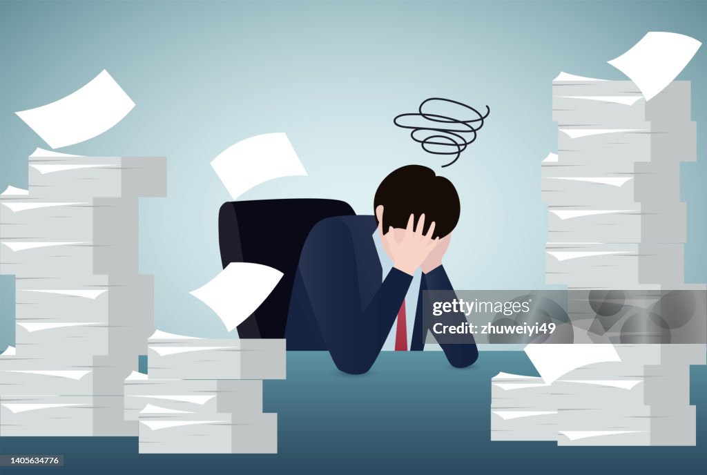 Overworked Exhausted High-Res Vector Graphic - Getty Images