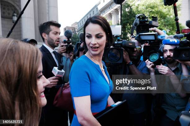 Jeffrey Epstein's alleged victims Sarah Ransome and Elizabeth Stein arrive at Manhattan Federal court for the sentencing of former socialite...