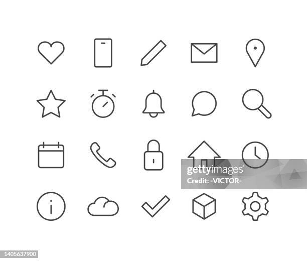 user interface icons - classic line series - dial lock stock illustrations