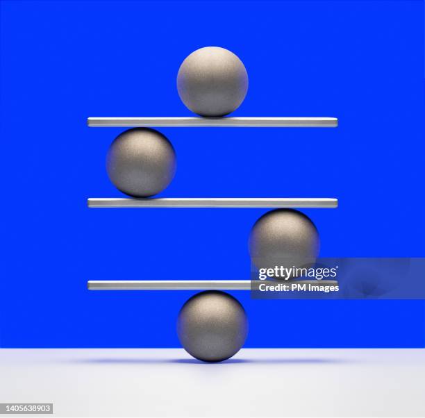 balance concept with balls - stability stock pictures, royalty-free photos & images