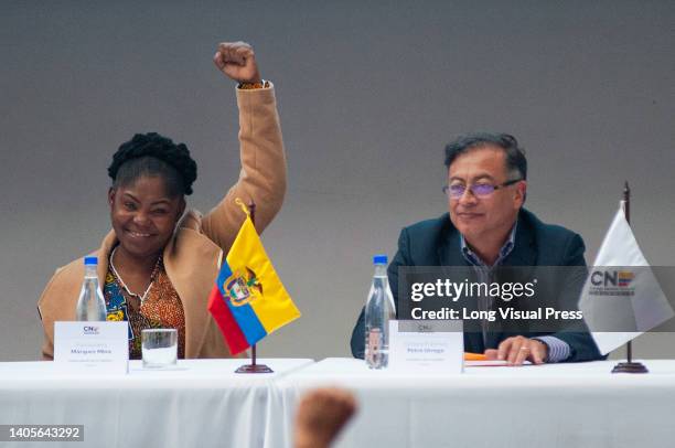 Colombia's President-elect Gustavo Petro and Vice President-elect Francia Marquez as they receive their credentials as elected president and vice...